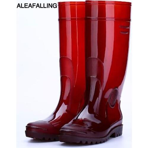 Aleafalling Pvc Waterproof Rain Boots Camouflage Flat With Shoes Men Rain Unisex Water Rubber Knee High Boots Slip-on Botas M044