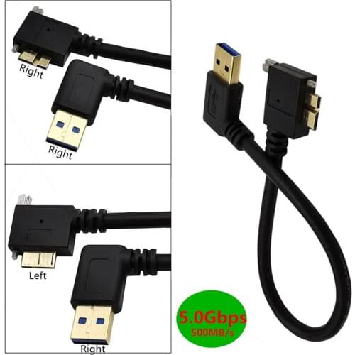 USB 3.0 Type A 90 Degree Left& Right Angled to Micro B Male Cable Right left angle for HDD External Hard Drive Disk