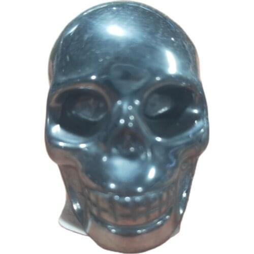 1pcs Natural Tera-Hertz Skull Carved Gemstone Art Sculpture Reiki Healing Stone Statue