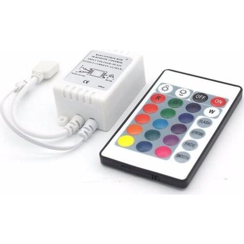 12V 24Key RGB Led Controller With 24Key DC12V Infrared Remote Control For 3528 2835 5050 LED Strip Light Bar RGB