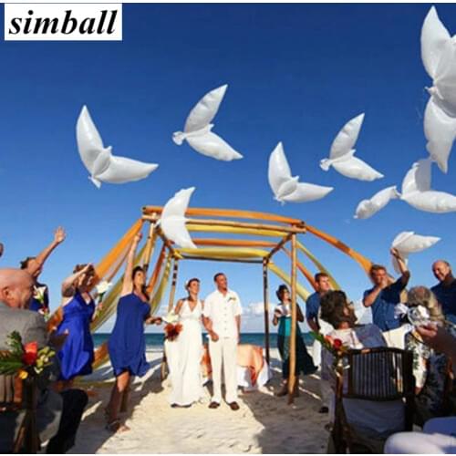 20pcs 105*55cm Biodegradable Wedding Party Decoration White Dove Balloon Orbs Peace Bird Balloon Pigeons Marriage Helium Balloon