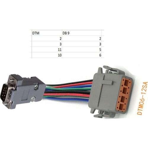 3 meter DT connector deutsch dtm 12pin DTM06-12SA female 18 AWG Wire DB9 male connector wire harness custom