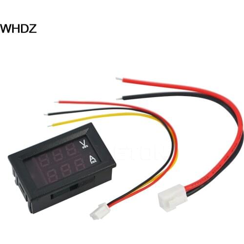 Digital Voltmeter Ammeter DC 100V 10A Red Blue LED Dual Display Voltage Amp Panel Guage Car Current Monitor Tester