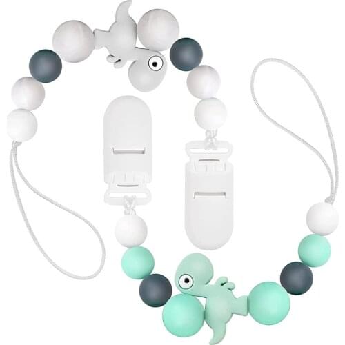 Pacifiers Clips Holder Silicone Beaded Lanyard Teething Relief Teether Toys For Infant Boys Girls Newborn