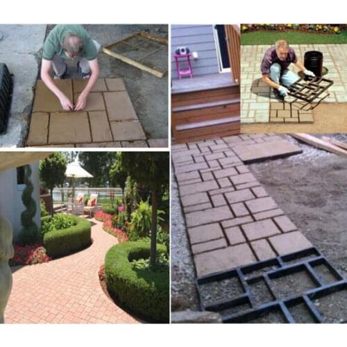 Garden Walk Pavement Mold DIY Manually Paving Cement Brick Stone Road Concrete Mold Path Maker Reusable DIY Manually Paving Tool