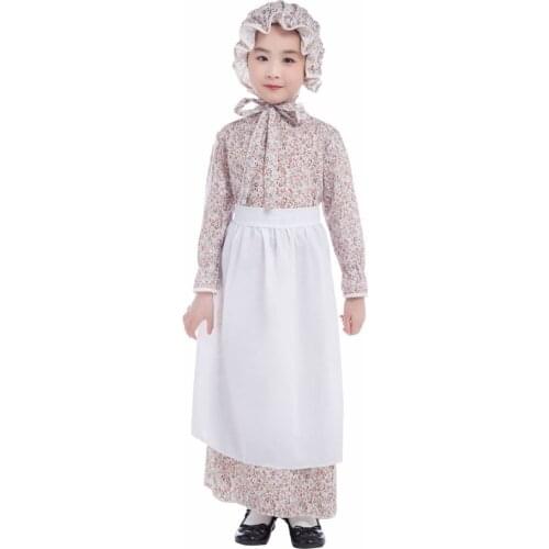 Girls Maid Cosplay Costume Grandma Wolf Fancy Europe Traditional Halloween Long Dresses Elegant Female Carnival Outfit