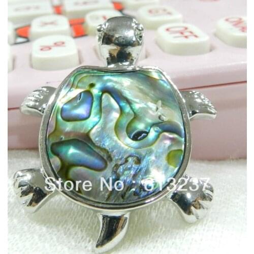 HOT!hot free Shipping new 2014 Fashion Style diy Lovely! Abalone Shell Turtle Bead Silver Plated Dangle pendant AAA MY5219