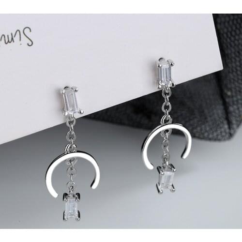 Luckydays New Korean Fashion Crystal Chain Tassel Earrings For Women Temperament Zircon Earring Party Jewelry Gift