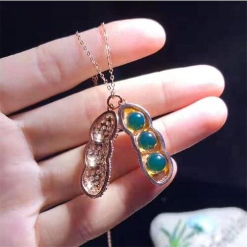 New Pendant Rose Gold Plating on Pure Silver Mexico Lamper Peanut Pendant High Quality Free Shipping