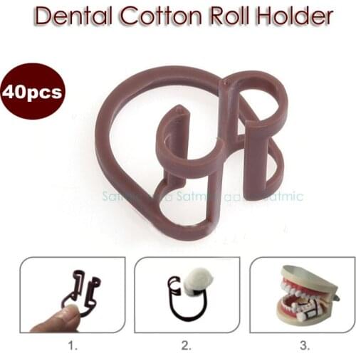 Dental Lab Plasdent Cotton Roll Holder Disposable Isolator Tool Plastic Clamp 40pcs Material