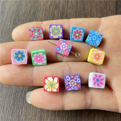 JunKang 60pcs Random and Irregular colorful flowers perforated connecting piece DIY making Necklace Bracelet spacer beads