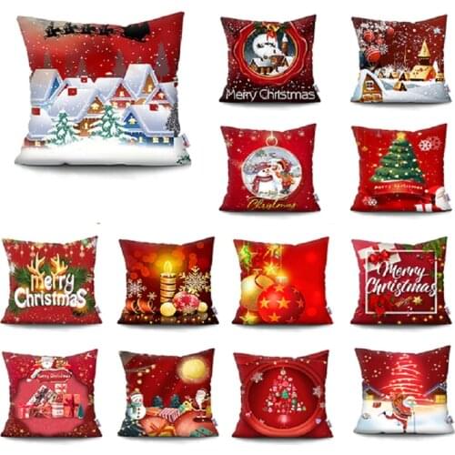 MTMETY Christmas Cushion Cover Christmas Decorations for Home Throw Pillows Sofa Home Decor Pillowcase Pillow Cover Funda Cojin