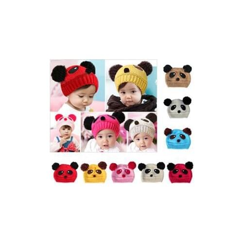 Baby Girl Boy Hats Caps Panda Shaped Lovely Baby Hats Cotton Winter Warm Baby Knitted Hat Childrens Hat