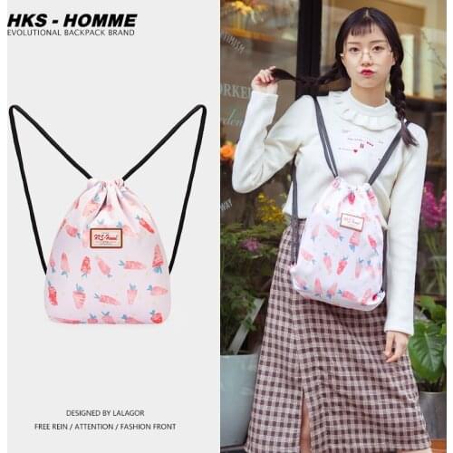 SchoolBag Cartoon Drawstring Backpack For Teenage Women Girls Waterproof Drawstring Bag Packing Cubes Large Capacity Travel bag