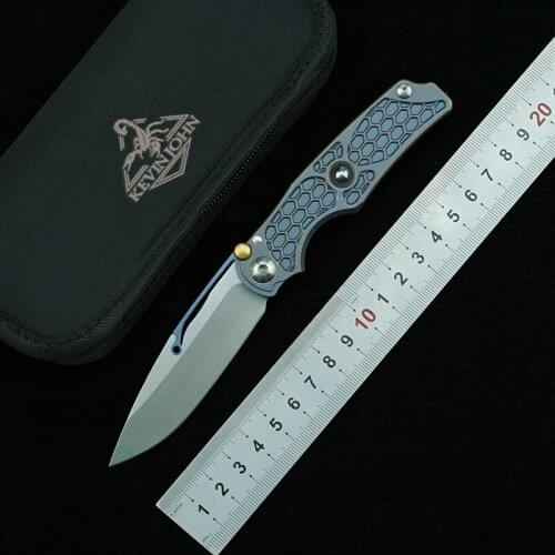 Kevin John Tillock folding knife M390 blade titanium alloy handle outdoor camping survival kitchen fruit art EDC gift tool knife