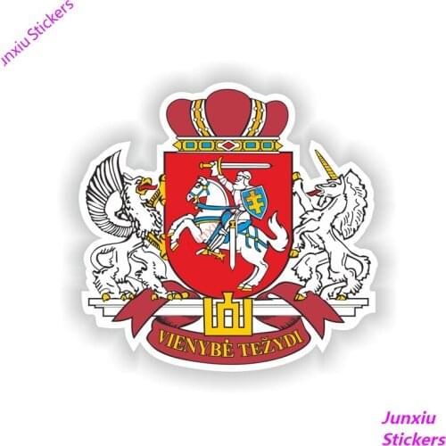 Reflective Car Sticker Lithuania Coat of Arms Helmet Motorcycle Decal Bumper Window Laptop Decoration Car Accessories KK12*12cm