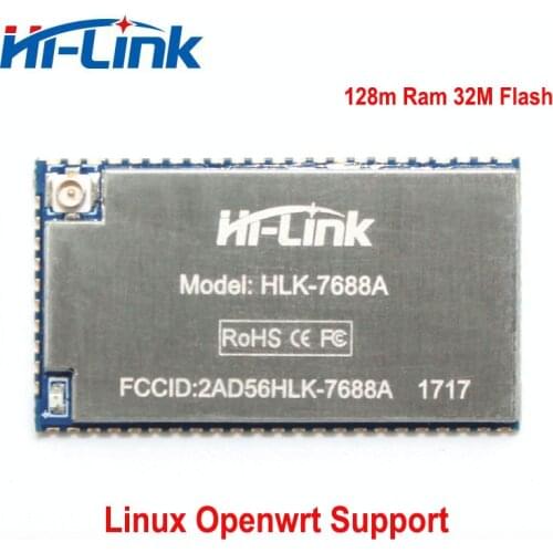 Free shipping Hot sale UART to Ethernet openwrt/linux wifi Wireless mini router module MT7688 ram 128 flash 32