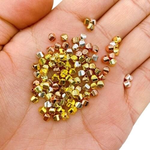 Gold Silvers Twisted Shape Loose Beads Natural Hematite Stone For Necklace Bracelet Pendant Making Diy Jewelry Accessories 3/4mm