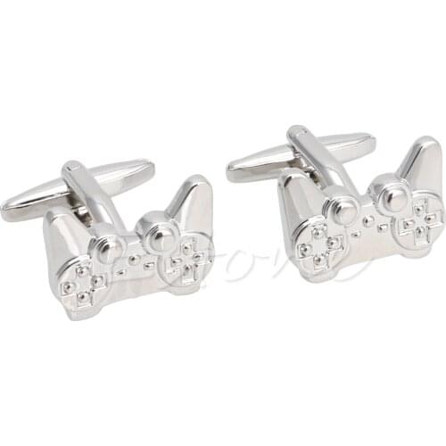 1Pair Mens Stainless Steel Cufflink Silver Game Consoles Handle Cuff Links Hot