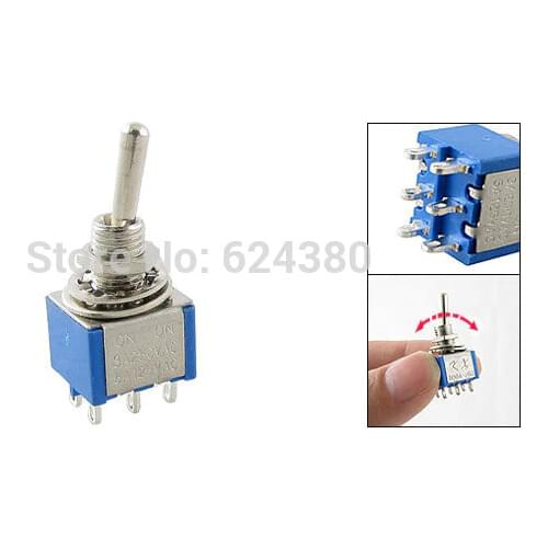 1 Pack ( 100 pCS / Lots ) x AC 250V/3A 125V/5A ON/ON 2 Two Position DPDT 2PDT Toggle Switch Lock 6 Pin