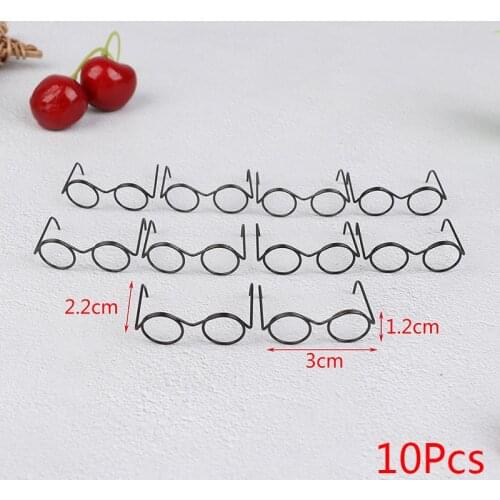 10Pcs Fashion Round Frame Lensless Retro Cool Doll Glasses For Doll 30cm Round Frame No Lens Retro Cool Doll Glasses