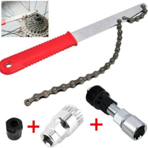 4pcs Flywheel Remover Crank Bicycle Repair Tool Kit Bike Chain Wrench Bracket Cycling Removal Installation Tools