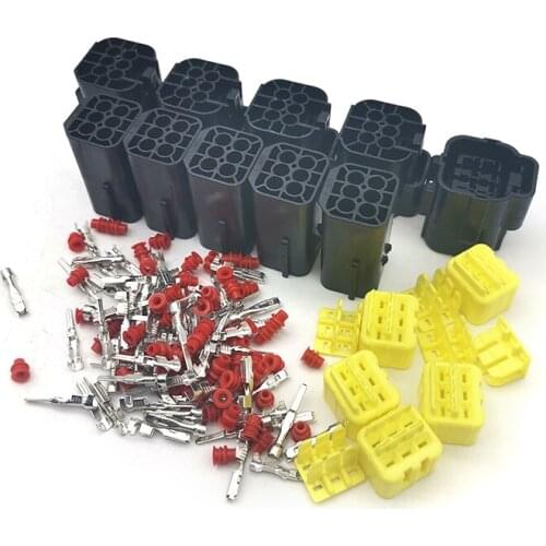 5 Sets 6 Pin Automotive Amp Sealed Wire Connector Plug Modification Tool