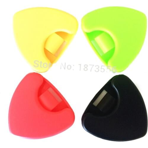 50 pcs/lot guitar pick holder Guitar Plectrum Big Triangle Holder With Mixed Colour