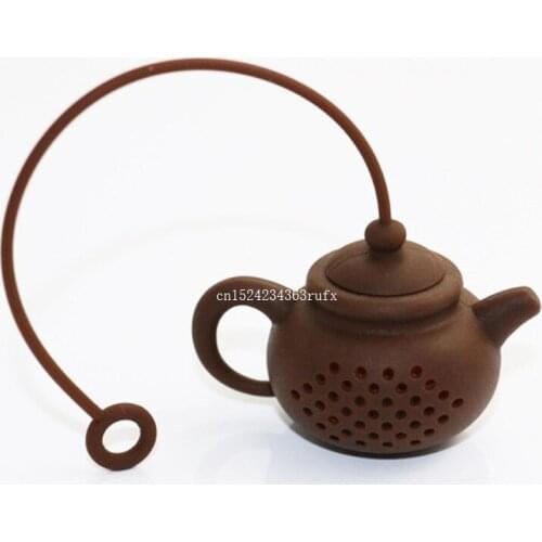 50pcs Tea Pot Shape Tea Filter Silicone Tea Bag Safely Cleaning Infuser Durable Tea Filter
