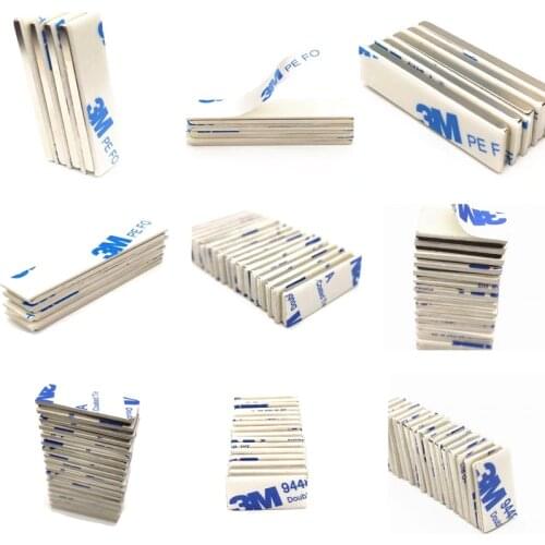 50 x 6 x 1.5mm 50x10x2 50x20x3 60 80 100 mm N52 Mini Super Strong Block Magnets with 3M Adhesive Rare Earth Neodymium Magnet
