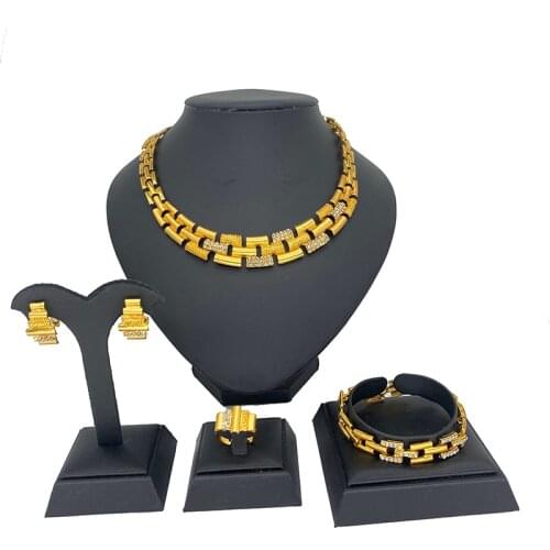 African Gold Color Ethiopian Jewelry Eritrea Habesha Sudan set Bridal Wedding Jewellery Pendant Necklace Earring Arab for Women