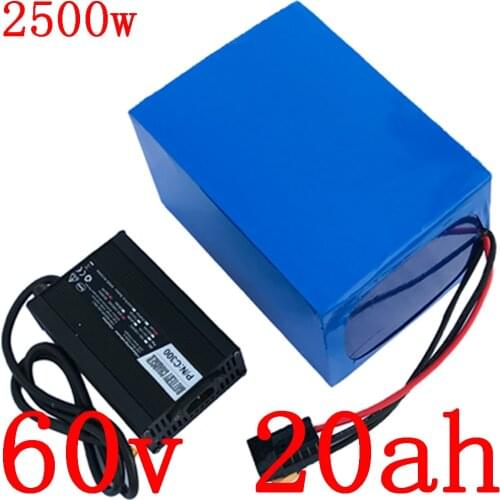 60V 20AH Lithium battery 60v 20ah electric bicycle battery 60V 1500W 2000W 2500W electric scooter battery with 50A BMS+charger