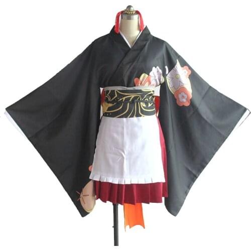 Anime Demon Slayer Kibutsuji Muzan Kimono Maid Dress Cosplay Costume Girl Lolita Dress Uniform Full Sets Drop Ship