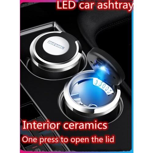 Car LED Ashtray For Haval H2 H4 H6 H8 M6 Ceramic Liner Ashtray 1PC Automotive interior