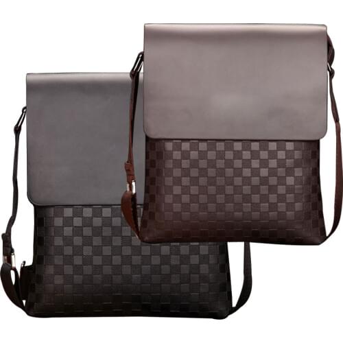 Mens High Quality PU Leather Shoulder Bag Protable Business Casual All-matched Handbags Bags 23x3x26CM Large Capacity Crossbody