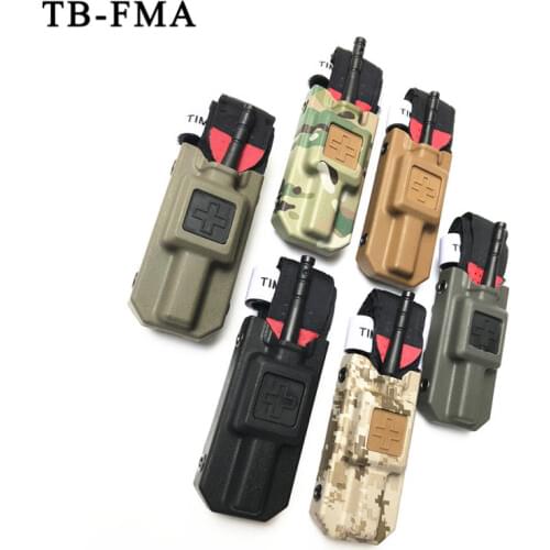 FMA Tactical Tourniquet & Tourniquet Carrier Pouch Sets Multicam Black for Outdoor Airsoft Hunting Tactical Emergency Supplie