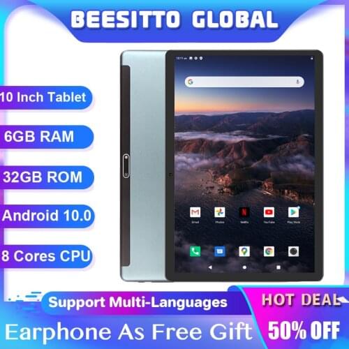 Global Version 10 Inch Tablet Octa Core CPU Android 10.0 OS 6GB RAM 32GB ROM HD IPS Screen 4G FDD LTE Bluetooth WiFi GPS Pad