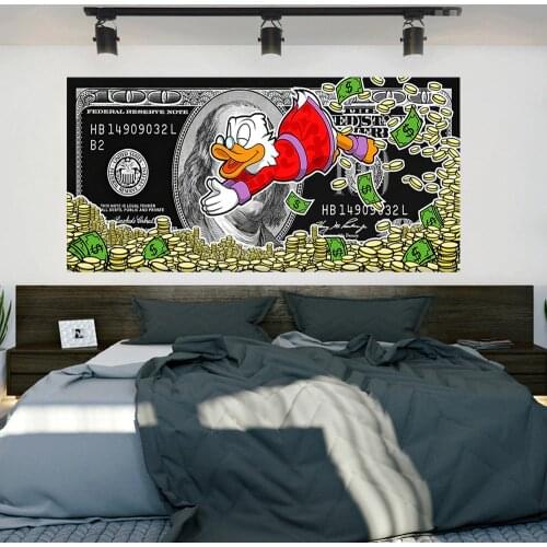 Money Canvas Prints Gold Standard Modern Canvas Painting Dollar Picture Style Street Art Canvas for Home Decor Wall Art Poster