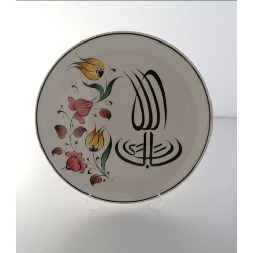 Classic pattern embroidered ceramic plate 18cm- 7in plates trays decorative plate yoga marble tray ceramic bowl decorative tray