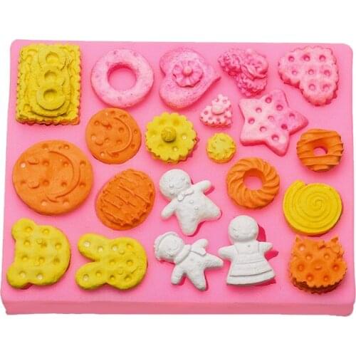 Bear Snowman Heart Shape Biscuit Silicone Mold Chocolate Baking Molds Handmade Clay Crafts Fondant Chocolate Mould