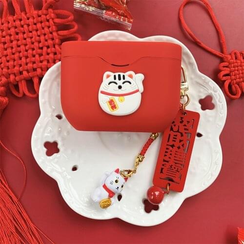 Cute Lucky Pray Cat Earphone Case for Sony WF-1000XM3 Case Wireless Headphone Cover Bluetooth Earphone Case Headset Charging Box