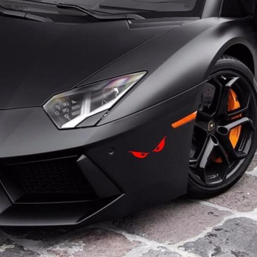 Car Head Sticker Helmet Cool Eyes Angry Emoticon Yellow Car Rearview Mirror Decals DIY Accessories Auto Modification Option