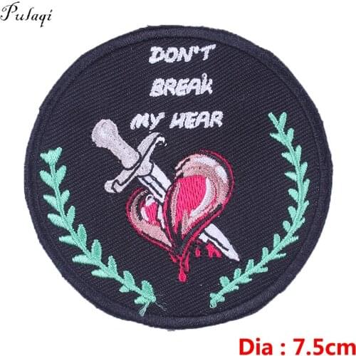 Pulaqi Punk Love Clothing Sticker Iron On Patches For Kids Clothing Child DIY Patch Stickers On T-shirt Applique Decoration