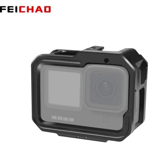 Aluminum Protective Frame Case for GoPro 9 Action Camera Border Cover Housing Mount Double Cold Shoe Mount 1/4 Screw
