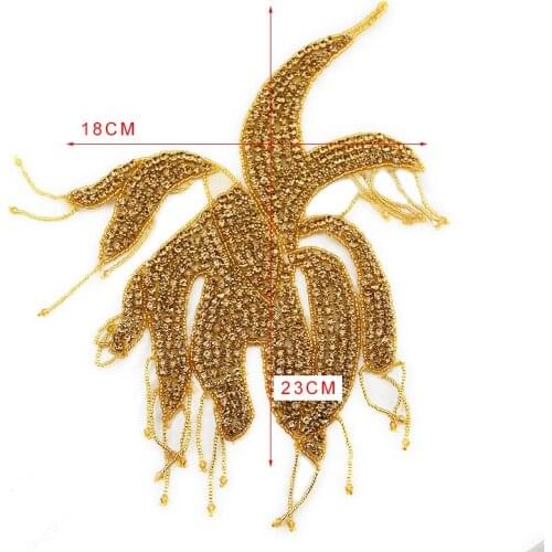 New Arrival Popular Silver And Gold Rhinestone Applique Beads Octopus For Accessories WRA-1032