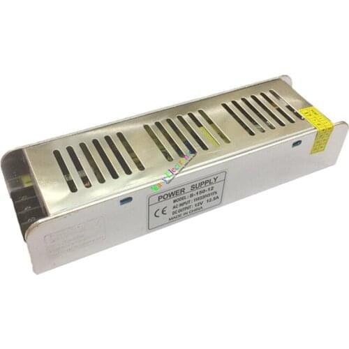 Wholesale and retail 10pc 12V 12.5A 150W DC driver Switch power supply adapter Transformer LED strip free shipping