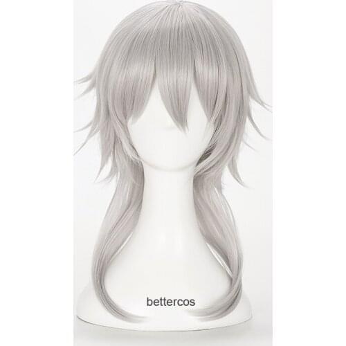 Touken Ranbu Online Tsurumaru Kuninaga Cosplay Wig Mixed Gray Heat Resistant Synthetic Hair Wig + Wig Cap