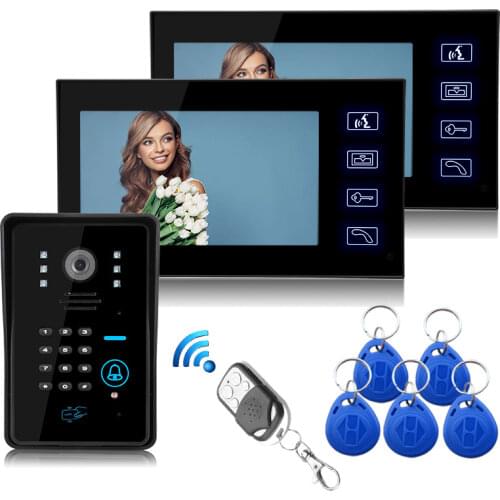 Wired Intercom Doorbell Video Door Phone Touch Button Unlock Night Vision Rainproof Security Camera