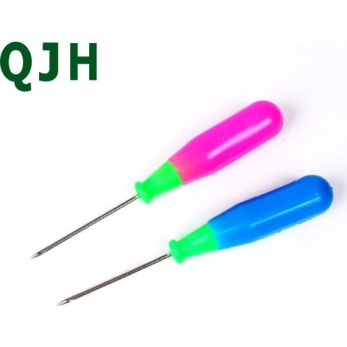 QJH Brand 10pcs Leather Hand Tools Sewing Tools Repair Shoe Bags Sewing Cone Manual Pin Plastic Handle Awl