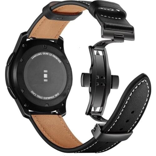 Genuine Leather Wrist Strap 22mm for Samsung Gear S3 Frontier Huawei Xiaomi Amazfit Watch Band loop Replacement Classic Bracelet